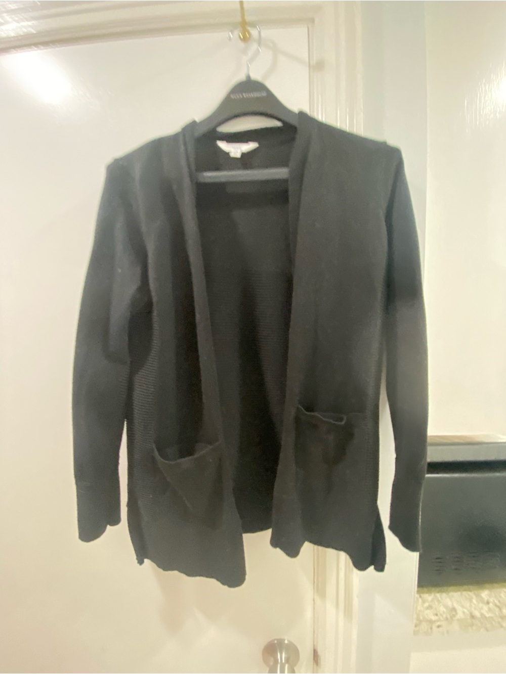 Classic Open-Front Women's Cardigan Jacket - Black